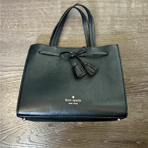 kate spade Handbags - Kate Spade Black Leather Tote with Tassel Detail and Wallet